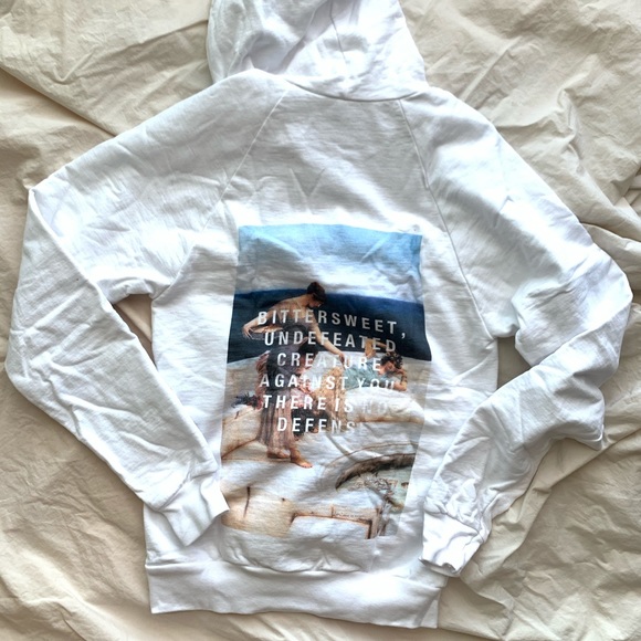 Unisex White Hoodie with Graphics - Picture 1 of 3